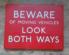 Railwayana Enamel Sign 'BEWARE