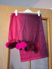 New  Scarf pink pom pom   wool mix  long