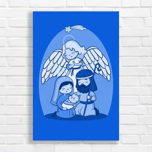 Nativity scene christmas blue - scene,