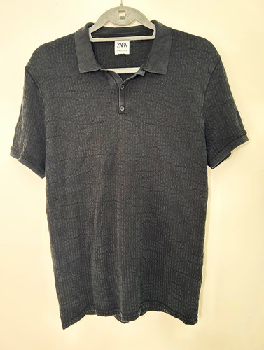 Zara men grey knit polo - men’s,