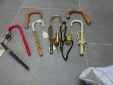 10 Vintage Antique Umbrella Parasol Handles Bakelite Leather Bamboo Gold Plated