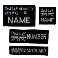 UK Coastguard Services ID TAG Vests Bag Blue Yellow Line Embroidered Patch 