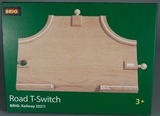 BRIO 33211 ROAD T SWITCH Road Track Junction Piece for Wooden Railway Train Set