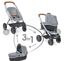 Smoby Bébé , 3-in-1 Pushchair and Pram, for Dolls and Baby Dolls