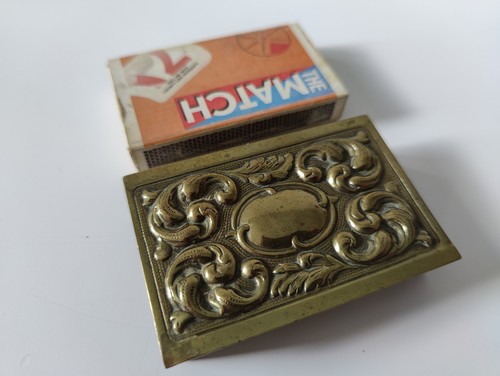 Brass large matchbox cover art - large,
