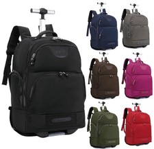 Rolling Backpack with Wheels Laptop Rucksack Multi-Use Cabin Size Travel Bag