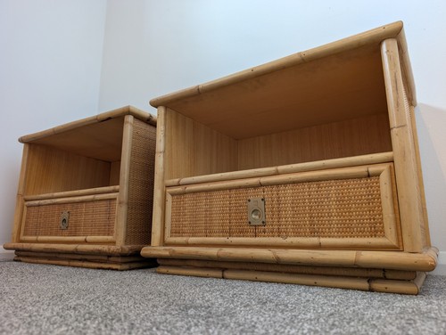 Pair 1970s italian bamboo - italian,