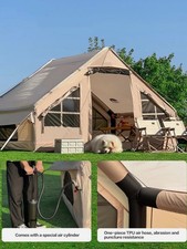 Inflatable Camping Tent with Waterproof Canopy, Cabin Tent, 4-6 Person Glampi...