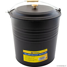 New Metal Ash Bucket Fireplace Pan Ash Bucket Fireside Scuttle Coal With Lid 12L