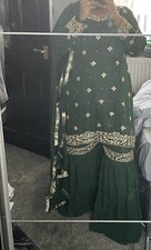 traditional pakistani gharara kameez shalwar dress plus size mendhi mehndi