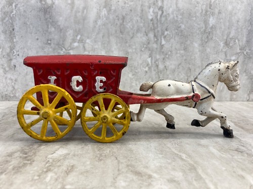Cast iron horse drawn - horse, ice