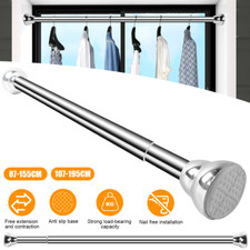 Heavy Duty Extendable Telescopic Shower Curtain Pole Rail Rod Bath Door Window