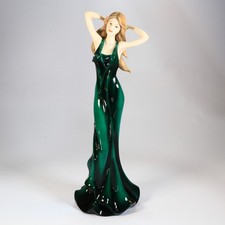 The Leonardo Collection Elegant Lady Figurine Purple Dress Ceramic 2006 Ornament