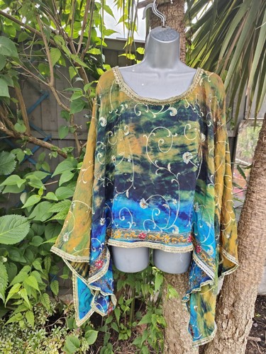 Poncho top sari recycled - top,