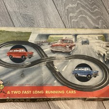 Vintage Marx Motorway Clockwork Race Track and cars