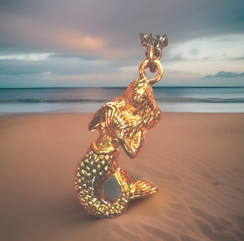 Mermaid charm necklace - mermaid,