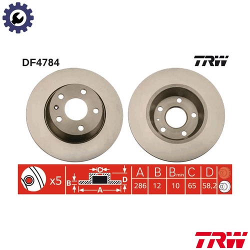 Brake disc df4784 for - disc, audi