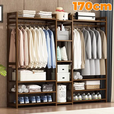 Bamboo wooden clothes rail - wooden,
