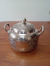 Antique engraved silver plate