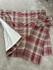 Always 4 U Red Tartan Curtains 66x55” Lined Eyelet