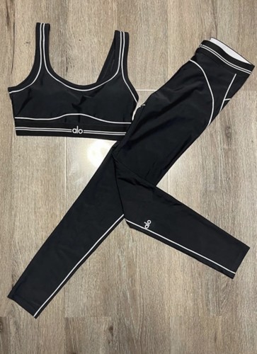 Alo yoga black white trim - alo,