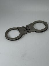 RARE-TCH840 Handcuffs Folding Nickel Plated Ex Police + 1 Key ~ FREE P&P UK