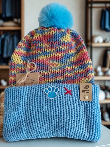 Hand knitted bobble - hand,