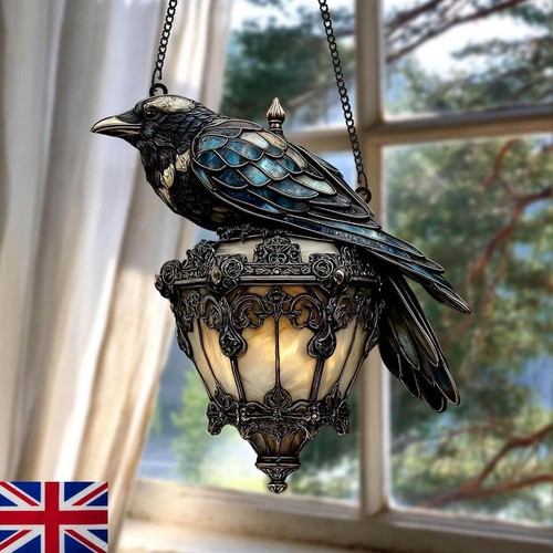 Gothic raven lantern - raven, on