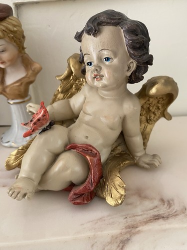 Old french cherub decor bronze - old,