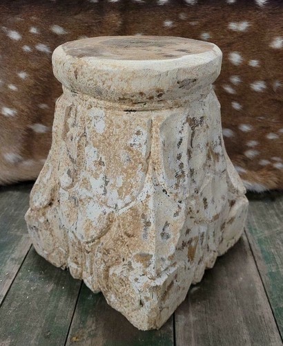 Carved wooden pedestal base - pedestal,