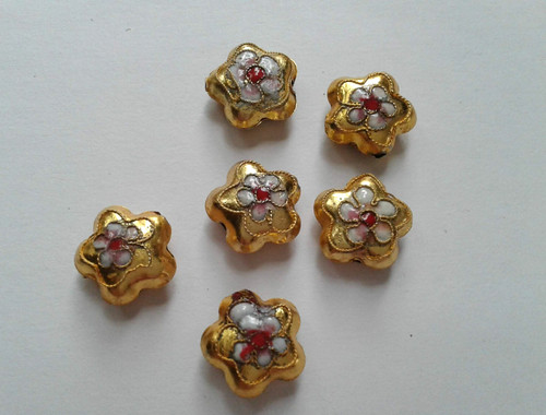 Cloisonne floral beads - cloisonne,