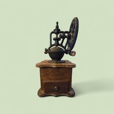Vtg Wood Coffee Bean Mill