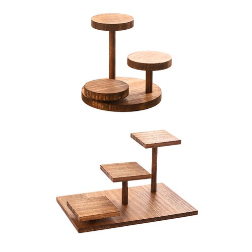 Wood cake stand dessert holder - wood,