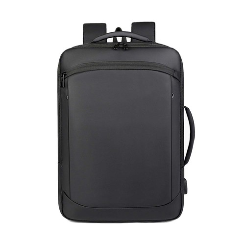 Black expandable backpack usb - black,