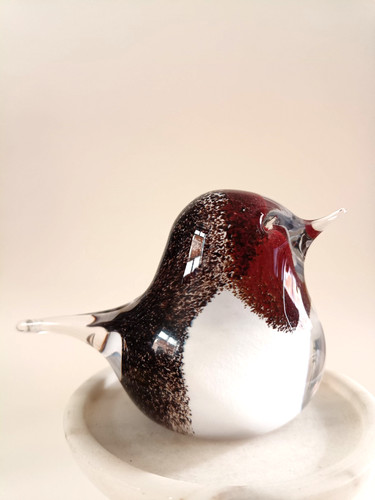 Blown glass robin - robin, teign