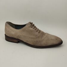 Reiss Shoes Mens Size 8 Brogues Taupe Brown Suede Leather Oxford Smart Casual