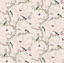 Dolls House Wallpaper 1/12th 1/24th scale Birds Blush Quality Paper #311