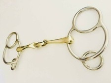 Universal 3 Ring Horse Gag/ Bit Verbindend Angled Bit (UK STOCK & FREE P & P)