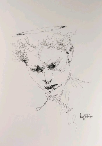 Original angel figure ink - angel,