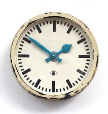 1960s West German well worn Industrial Factory Midcentury Vintage Wall Clock