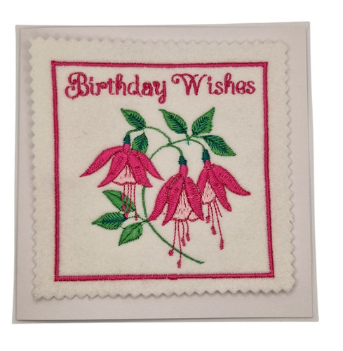 Embroidered birthday flower - embroidered,