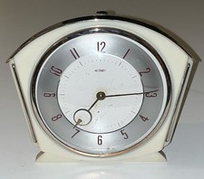 Vintage Retro 60's 70s Metamec Mains Mantle Piece Alarm Clock Cream Untested