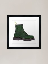 Green Doc Martens Framed Art