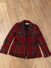 ZARA Red Plaid Tweed Blazer