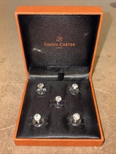Vintage Diamanté Crystal Dress Studs Tuxedo Shirt Buttons Simon Carter x5 Boxed