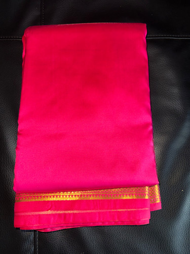 Semi silk saree - -pink, colour