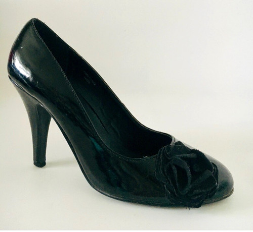 Monsoon black patent slip on - patent,