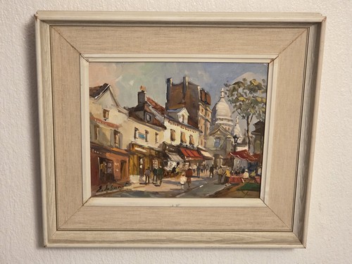 Vtg oil canvas - on,