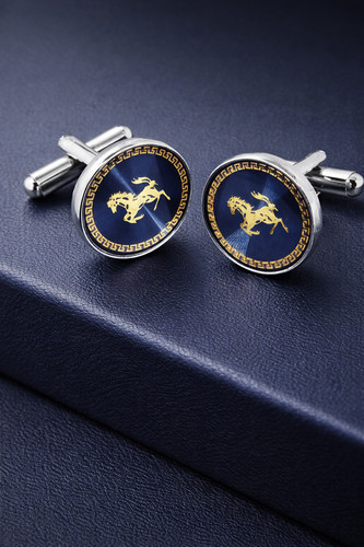Silver ferrari cufflinks - silver,