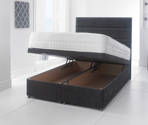 Chenille upholstered ottoman - chenille,